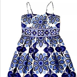 London Times Blue and White Floral Dress, Size 10P